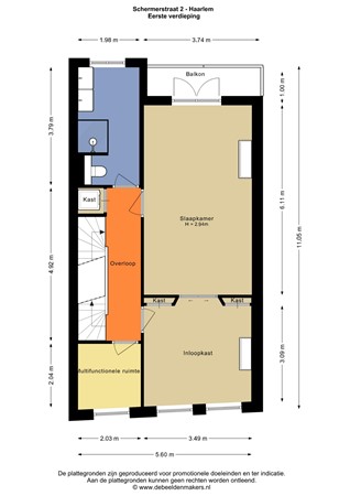 Floorplan - Schermerstraat 2, 2013 ES Haarlem